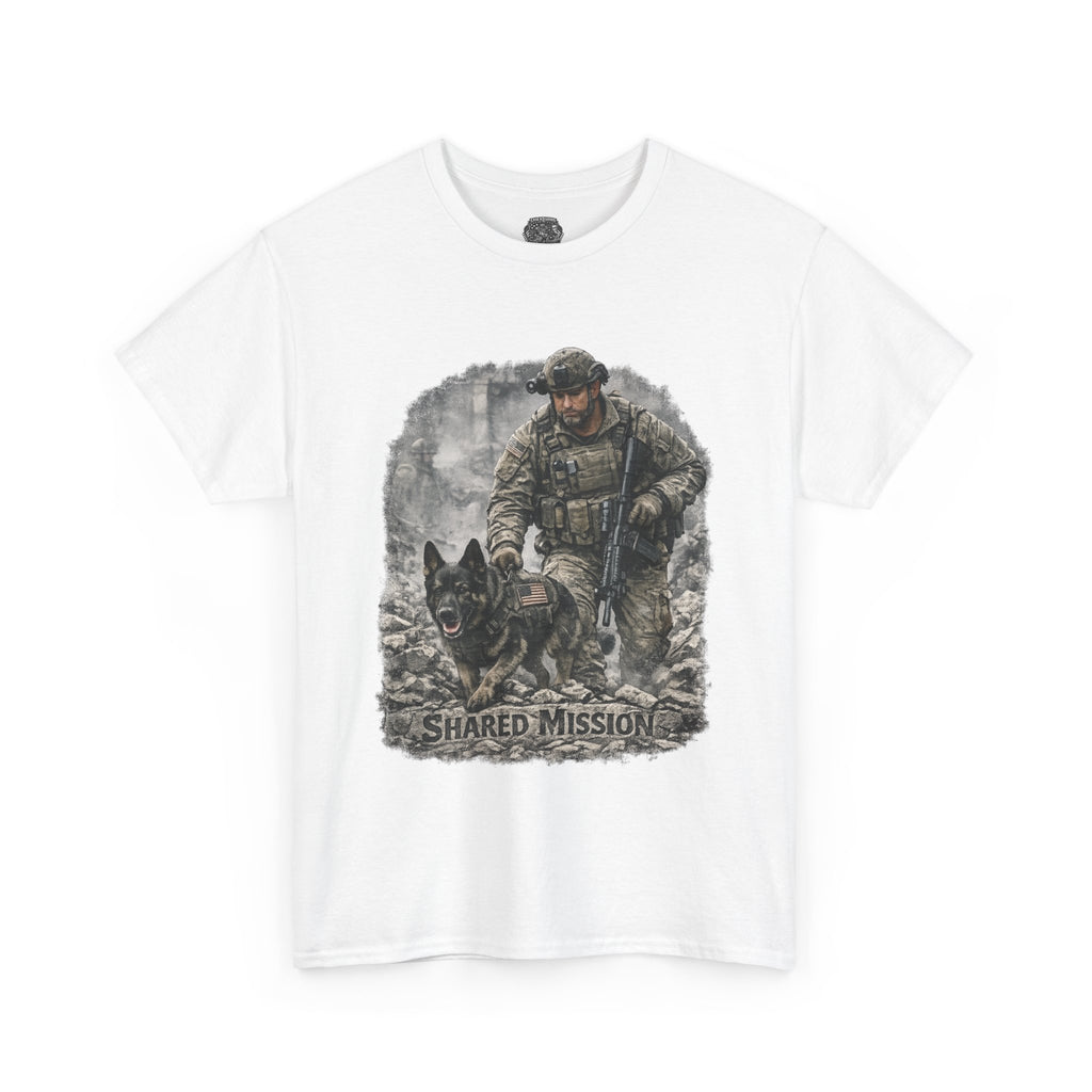 Military K9 Tactical T-Shirt — "Shared Mission" Soldier & Dog Tee