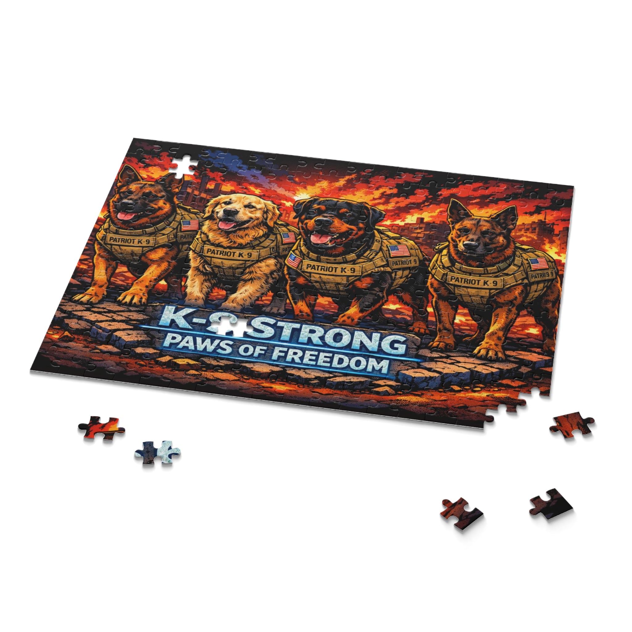K-9 Strong Puzzle — "Paws of Freedom" Military Working Dogs Jigsaw