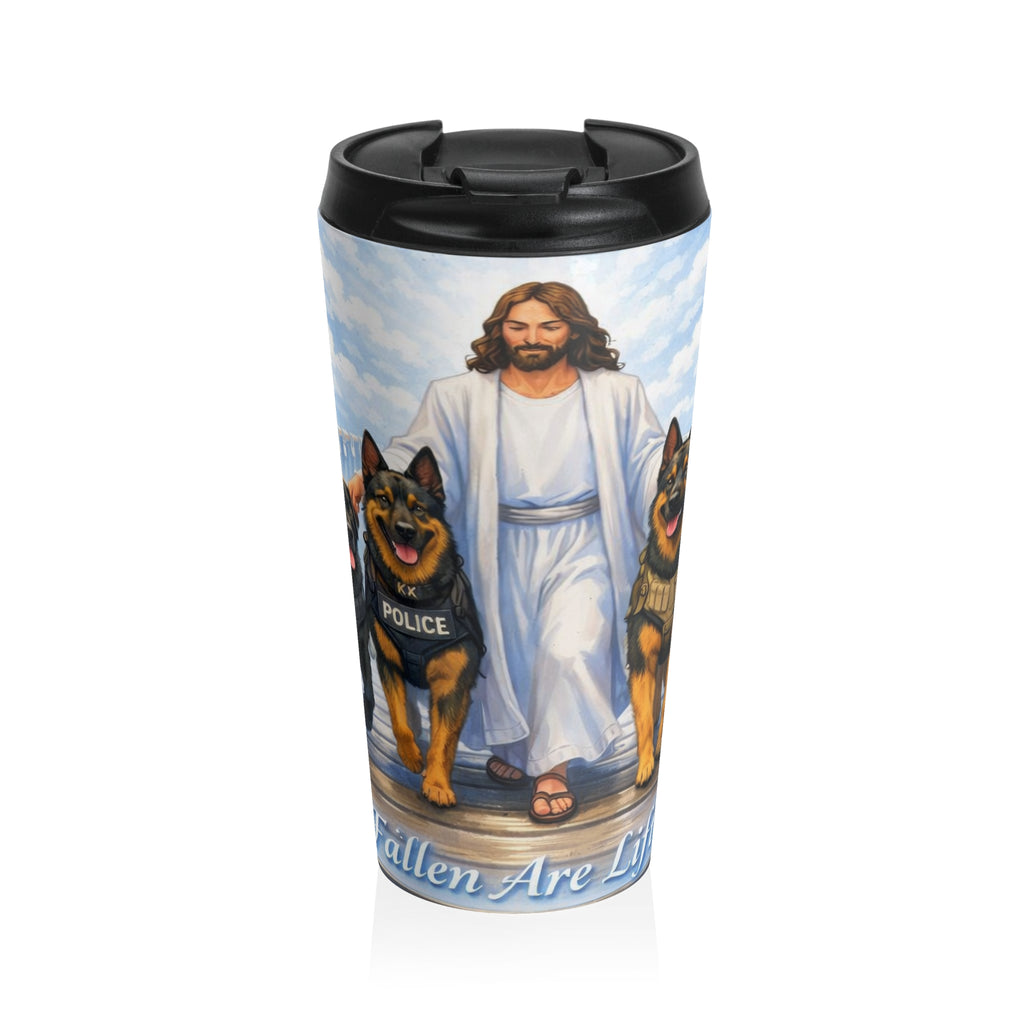 Jesus With K-9 Police Dogs Stainless Steel Travel Mug — Fallen Are Loved Memorial