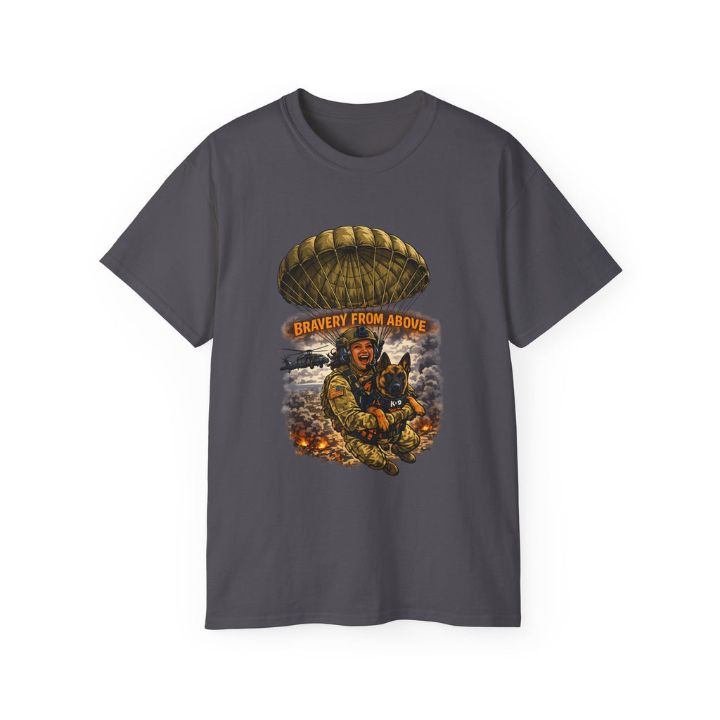Paratrooper Tee — "Bravery From Above" Military Airborne Shirt