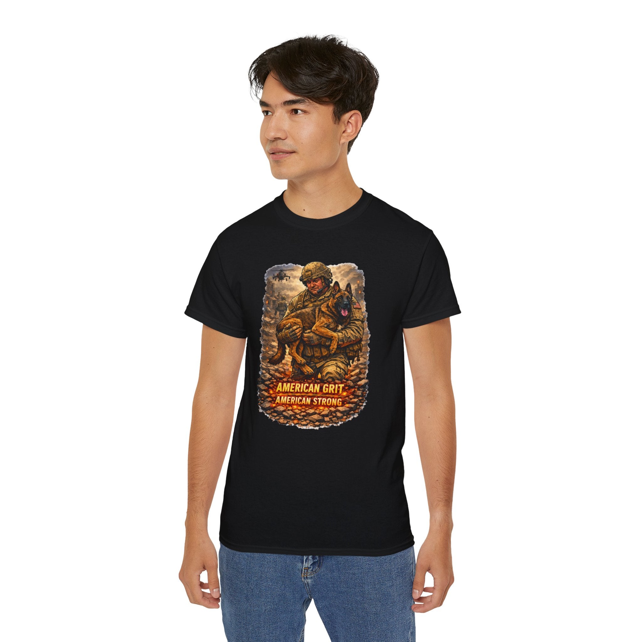 American Grit Soldier T-Shirt — "American Grit, American Strong" Military Tribute Tee