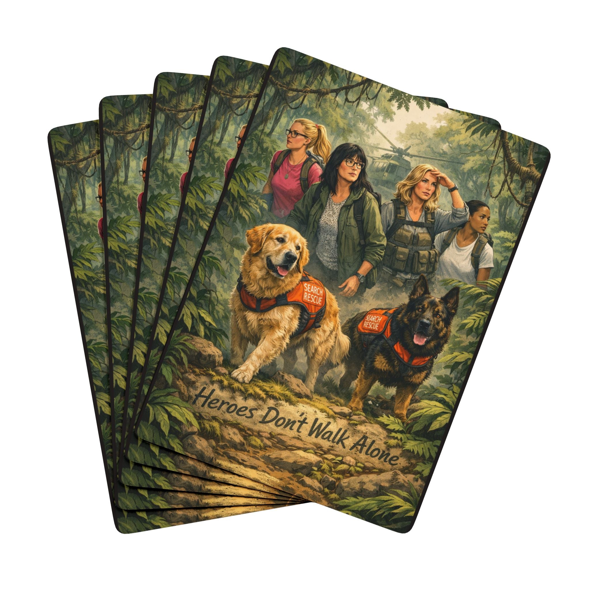 Poker Playing Cards — "Heroes Don't Walk Alone" Rescue Dogs Deck