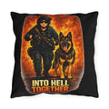Outdoor Pillow — "Into Hell Together" Military K9 Throw Pillow