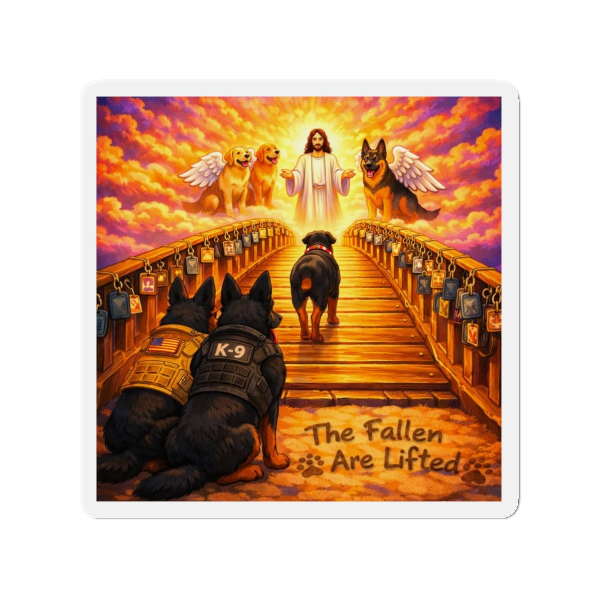 K-9 Guardian Magnet — 'The Fallen Are Lifted' Memorial Dog Prayer Magnet