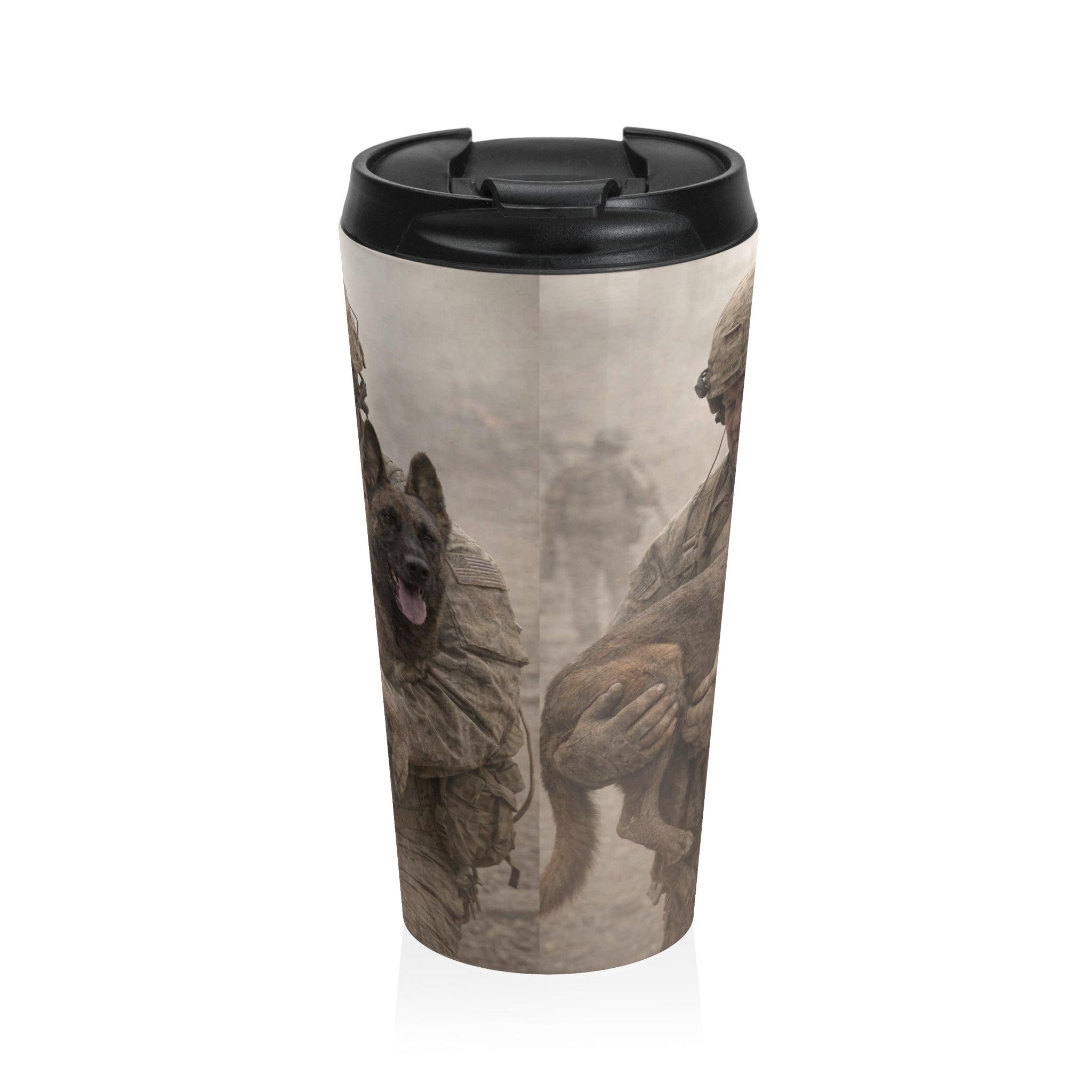 Military Working Dog Travel Mug — K9 Handler Stainless Steel Insulated Tumbler