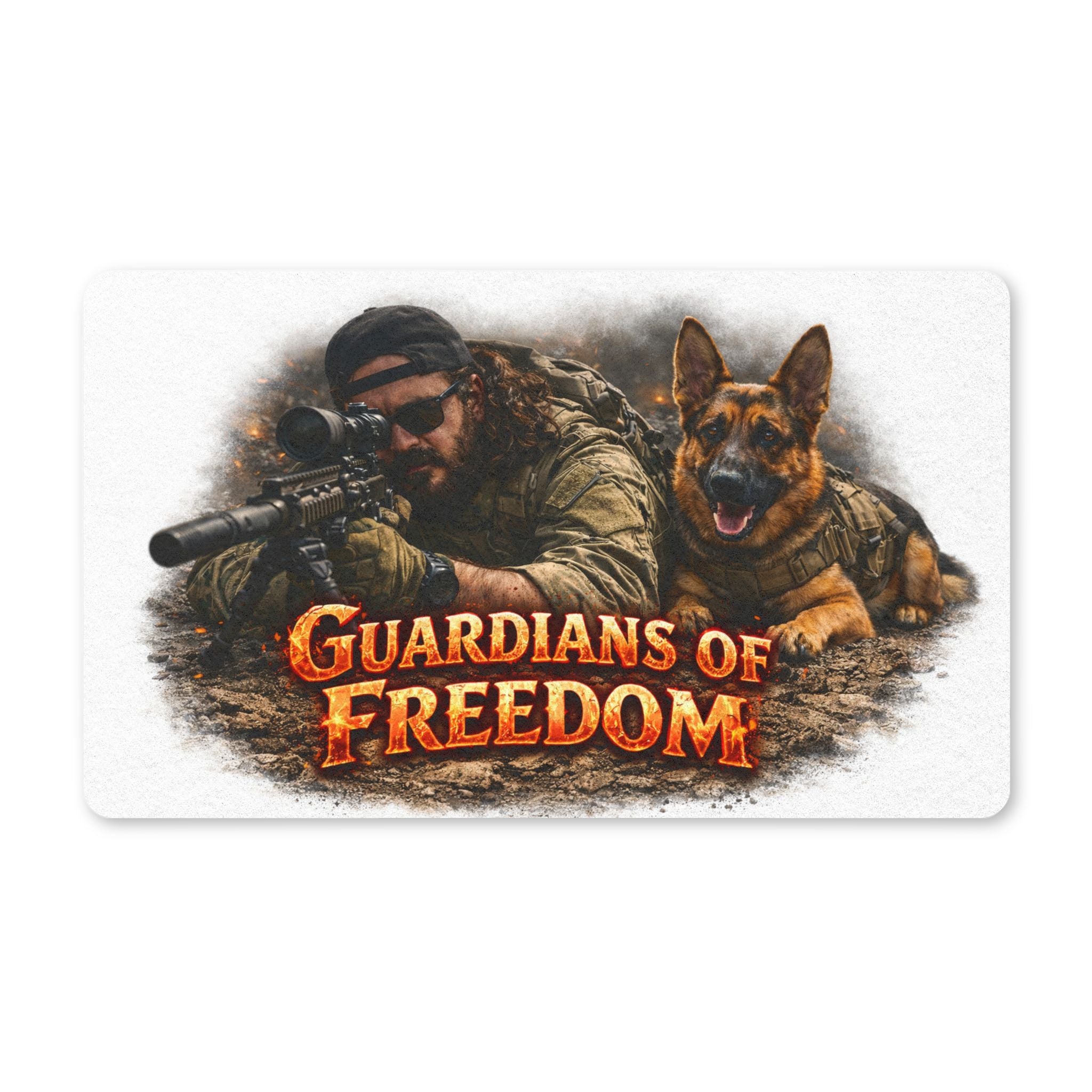 Doormat - "Guardians of Freedom" Sniper & K9 Military Welcome Mat