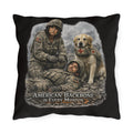 Military Rescue Dog Outdoor Pillow — "American Backbone in Every Mission" Tribute Throw Pillow