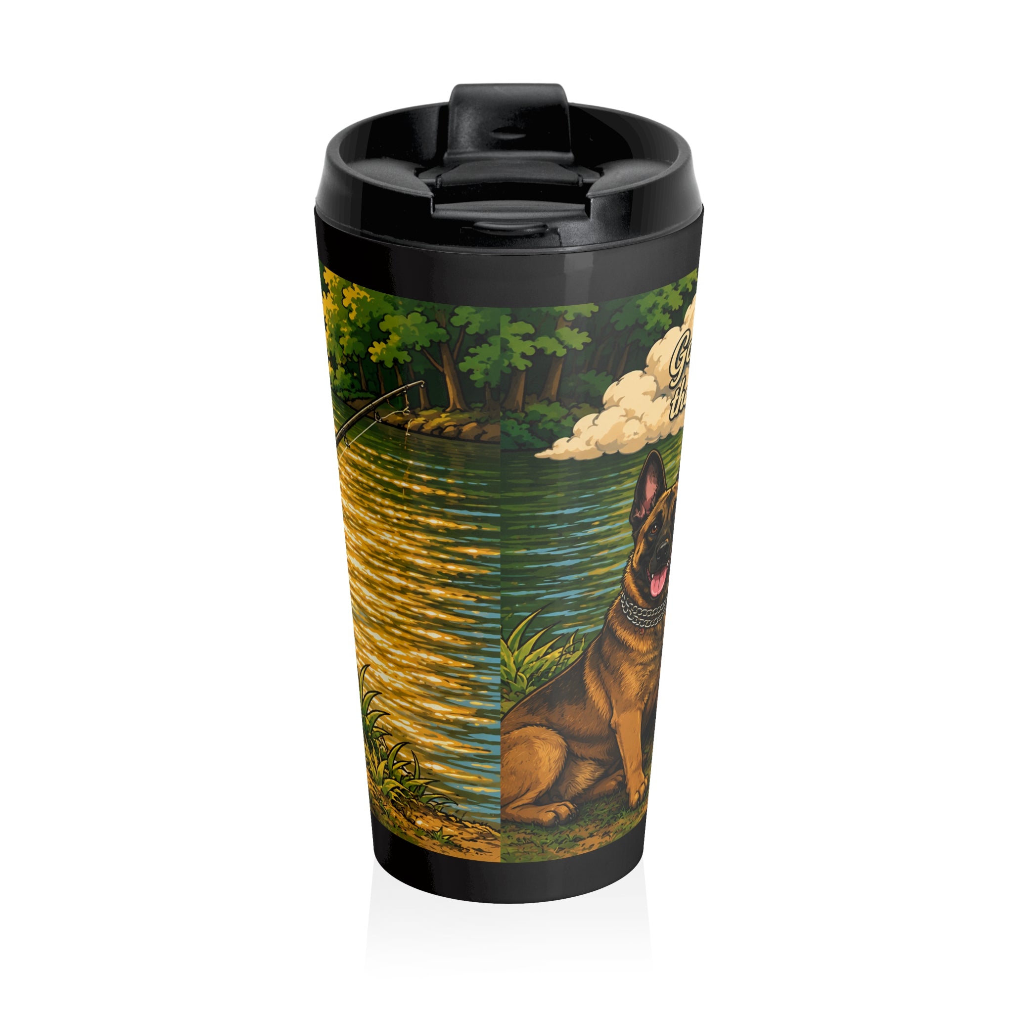 Travel Mug — 'Blessed on Freedom' Rustic Outdoorsman Design with Dog