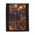 Police K9 Tactical Team Velveteen Plush Blanket — Urban Rescue Squad Design