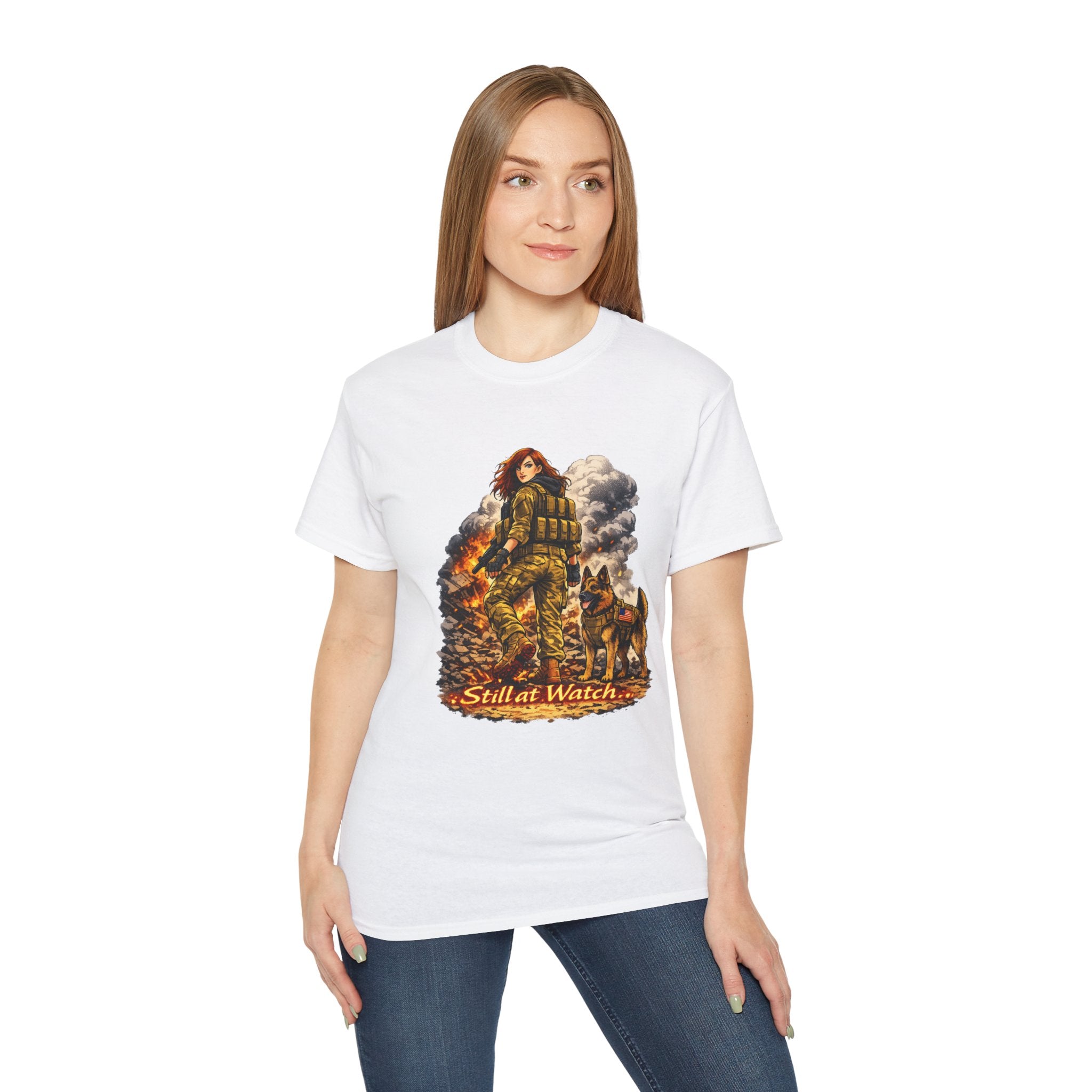 Still At Watch Firefighter & K9 T-Shirt