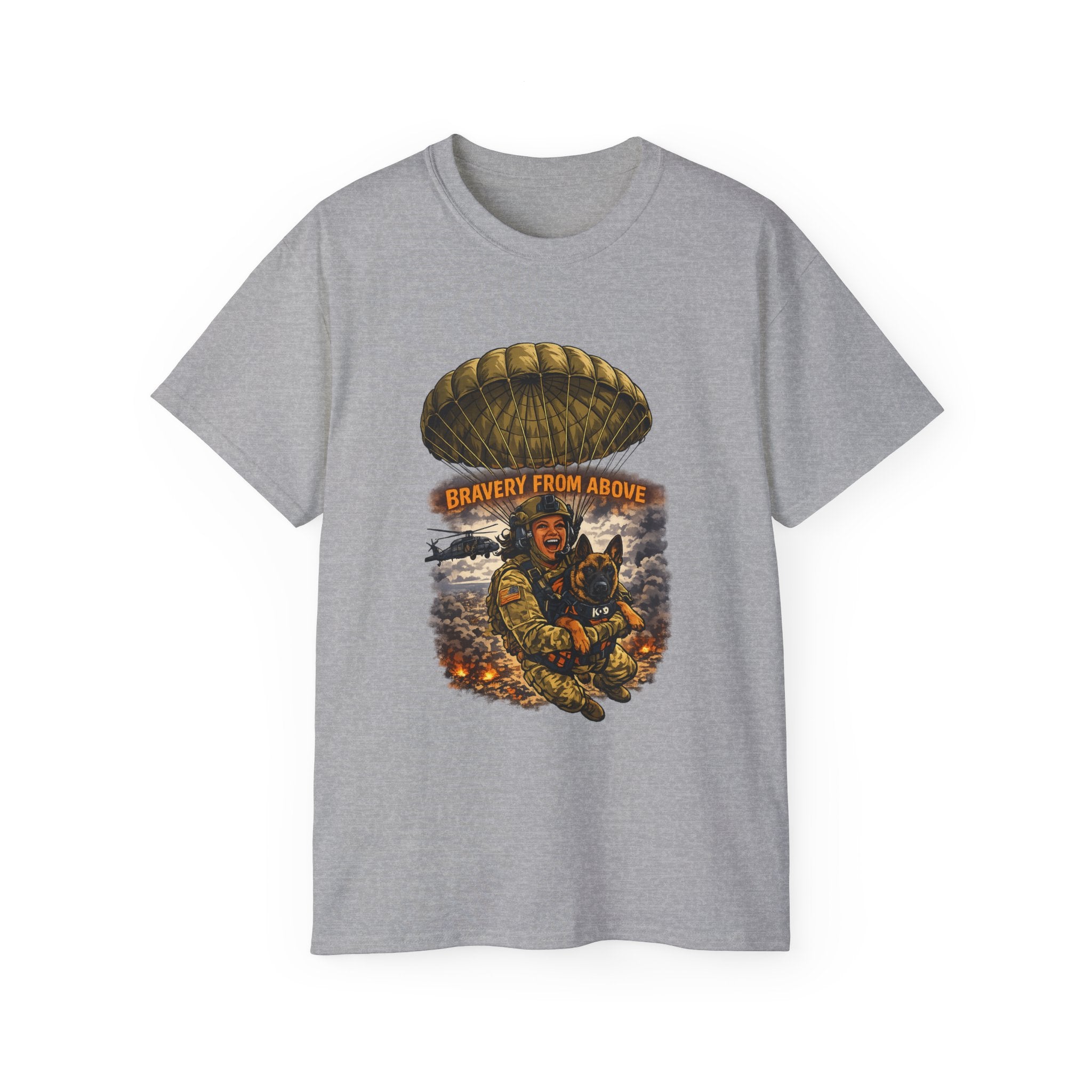Paratrooper Tee — "Bravery From Above" Military Airborne Shirt