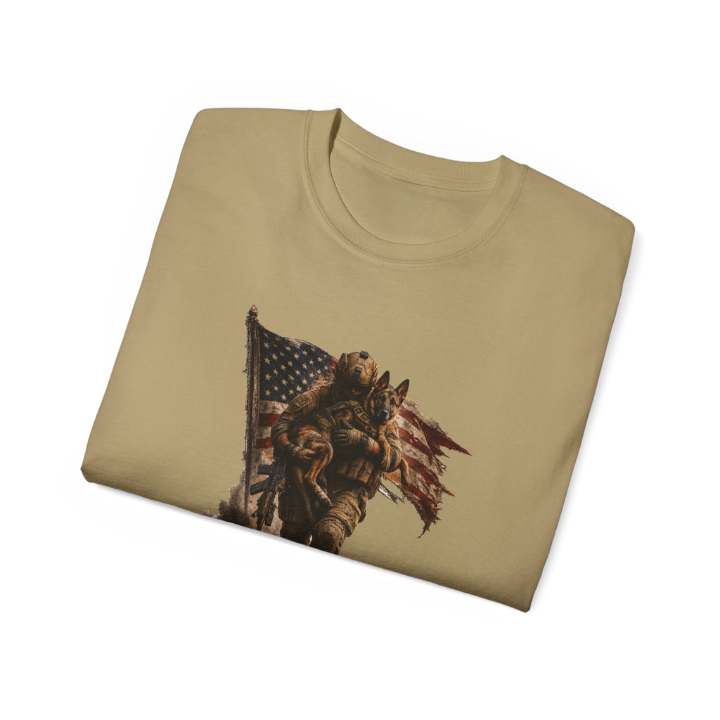 Patriotic Firefighter T-Shirt — "Here in Our Time Comes to Stand" Vintage Rescue Tee