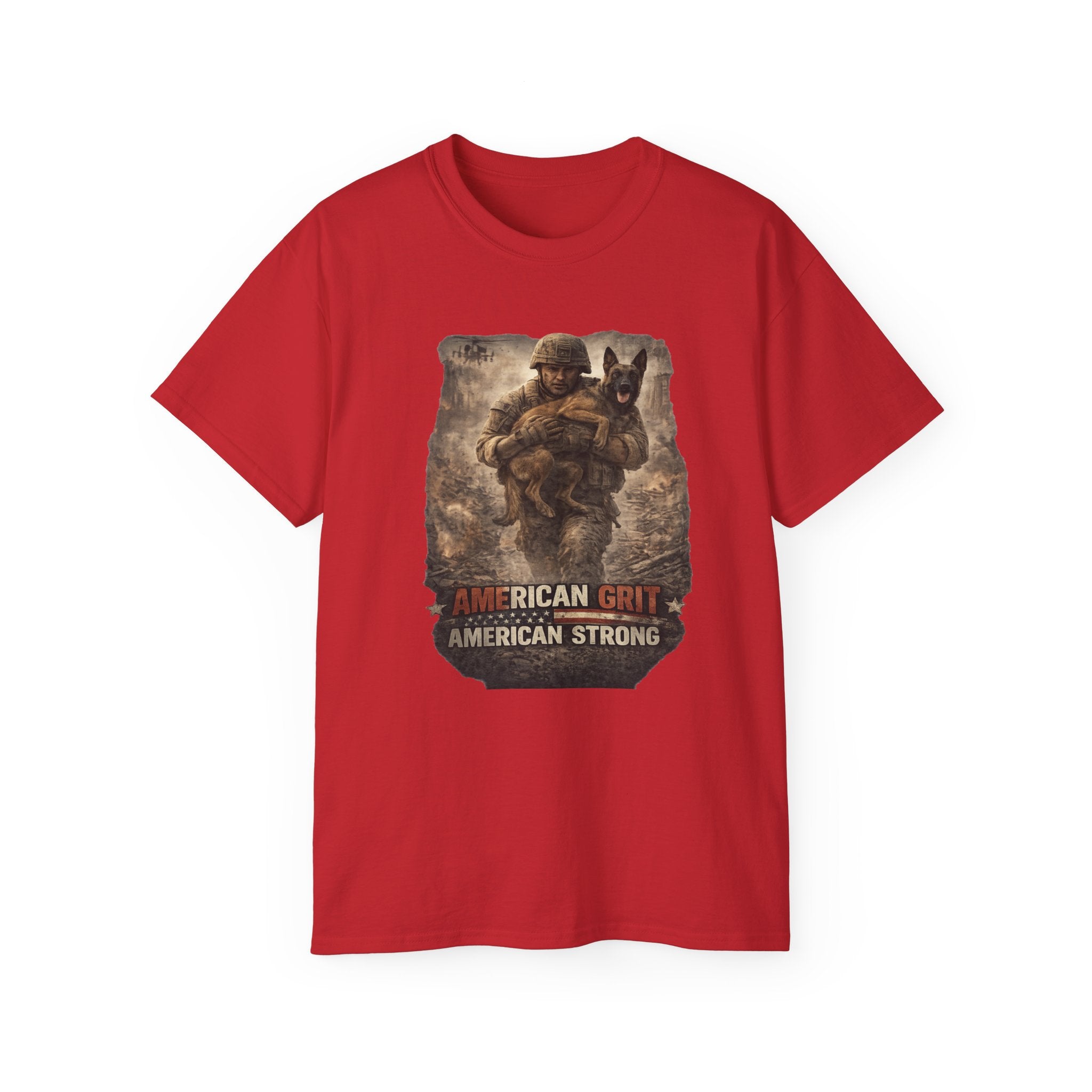 American Grit American Strong T-Shirt — Patriotic Military K9 Tee