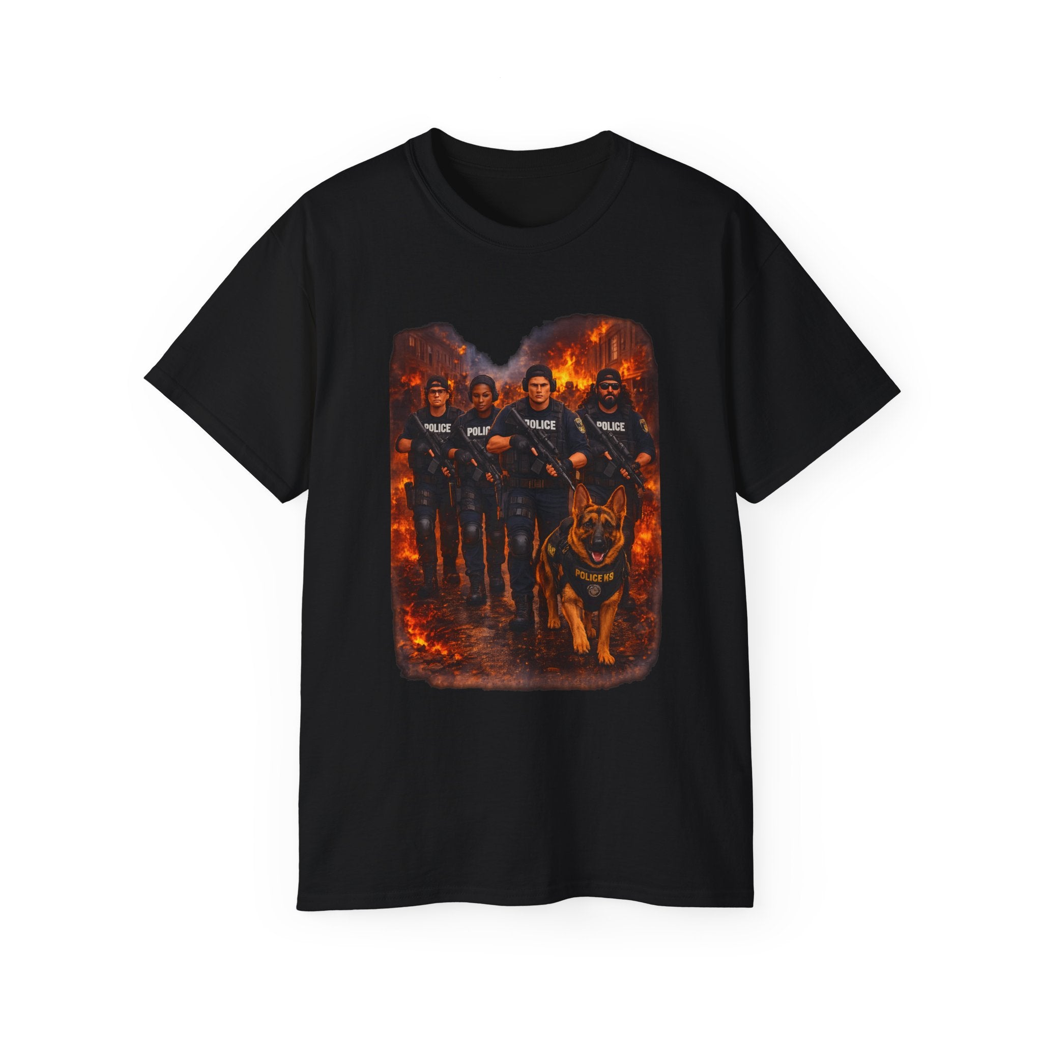 Police K9 Unit Tee — Firestorm Patrol Graphic Shirt