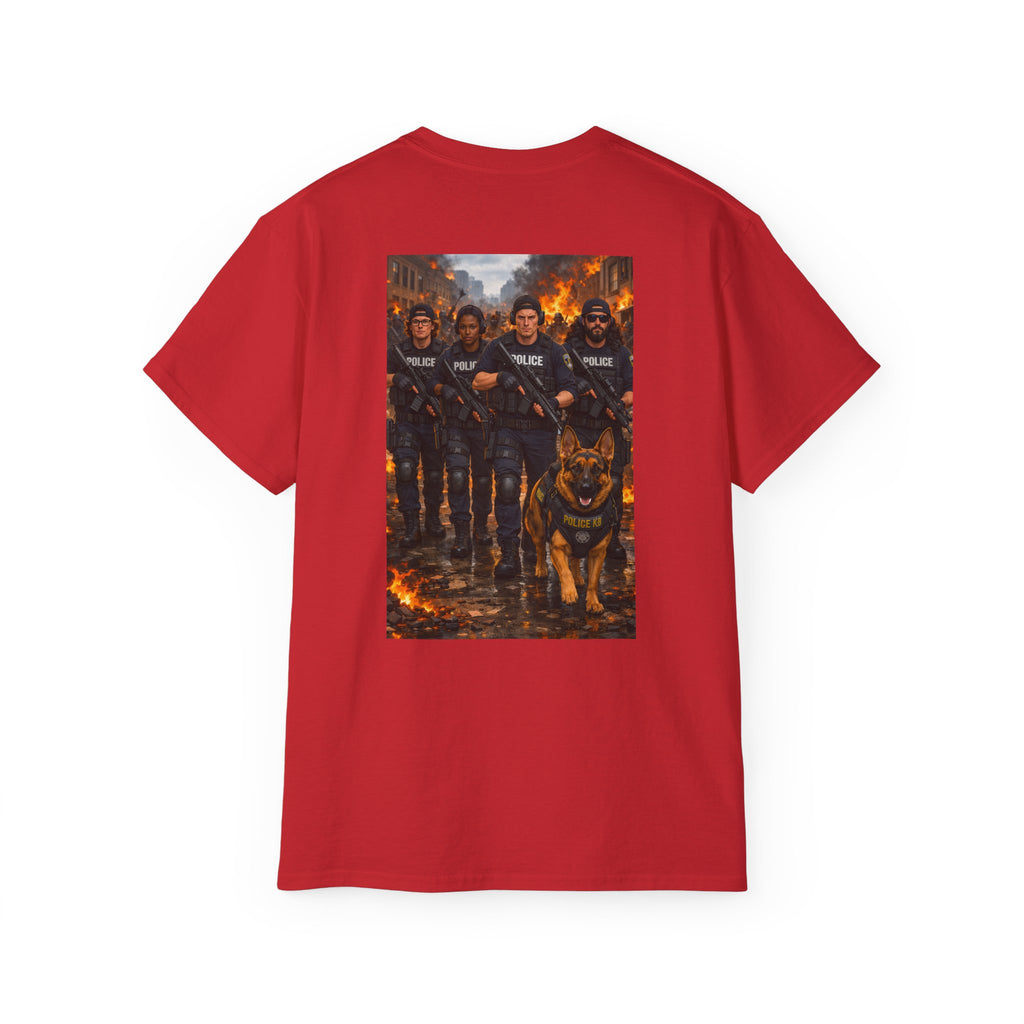 Police K9 Unit Tee — Back Graphic Patrol Officers & German Shepherd Design