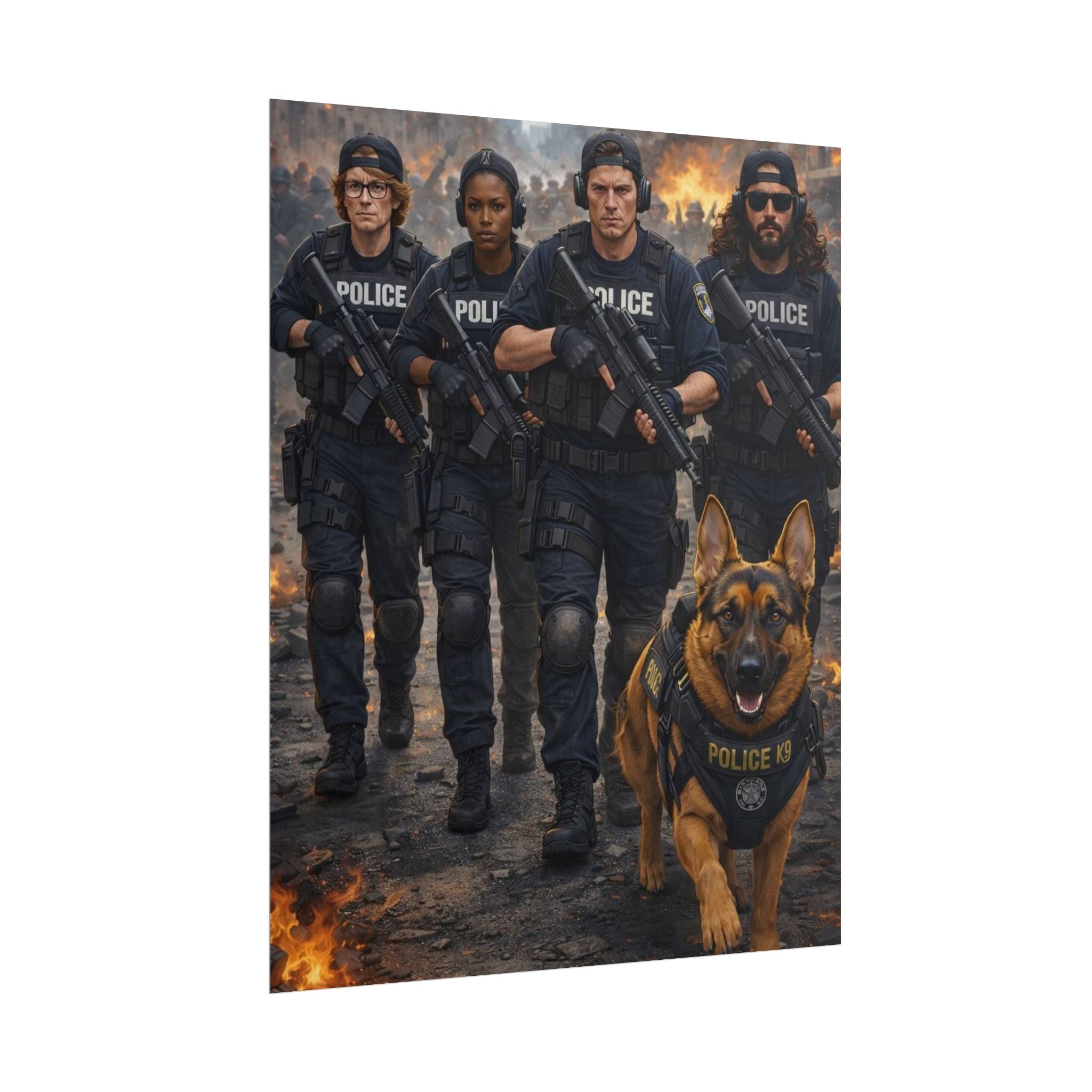 Police K9 Unit Poster — Tactical SWAT Team Wall Art