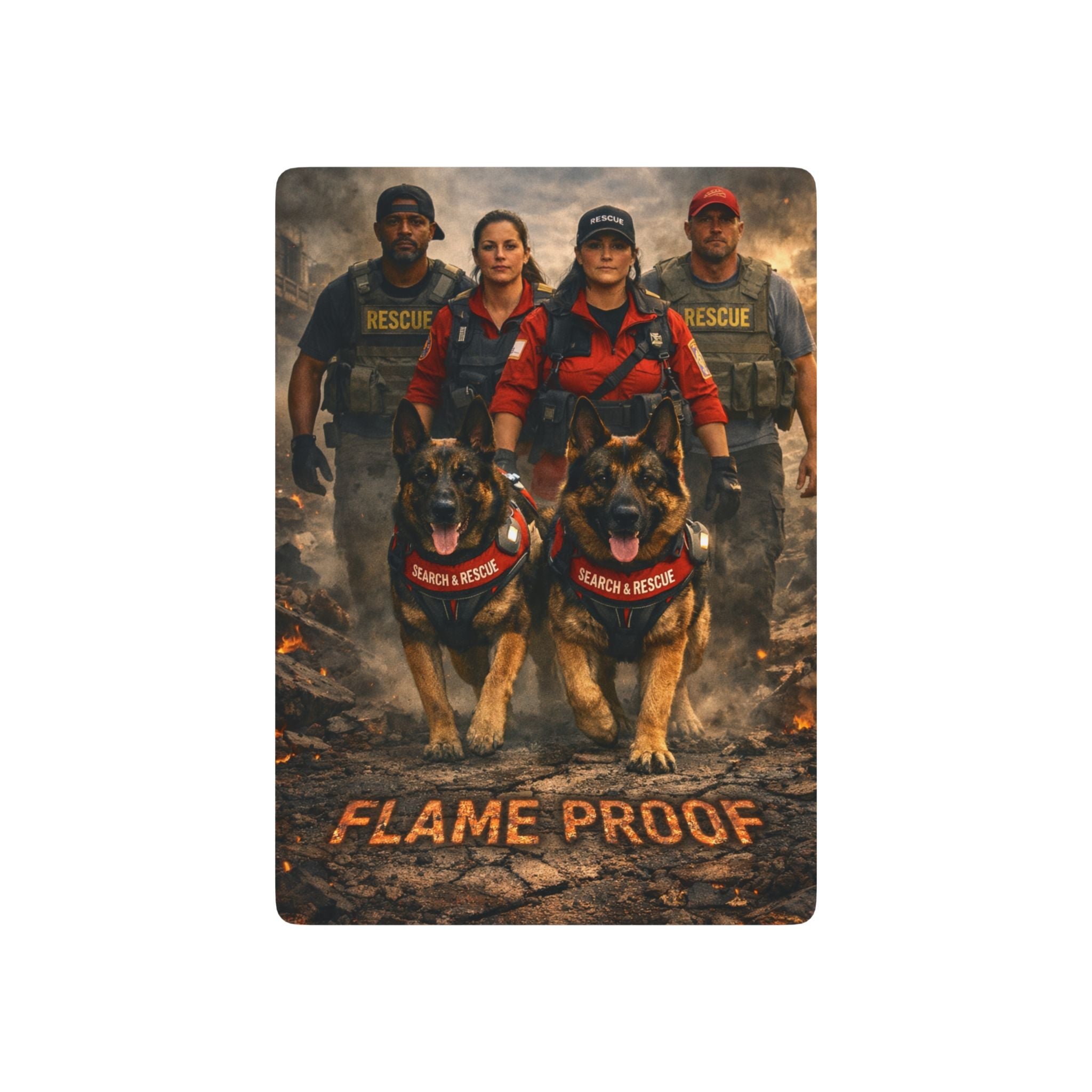 Flame Proof Search & Rescue Playing Cards – Firefighter K-9 Deck