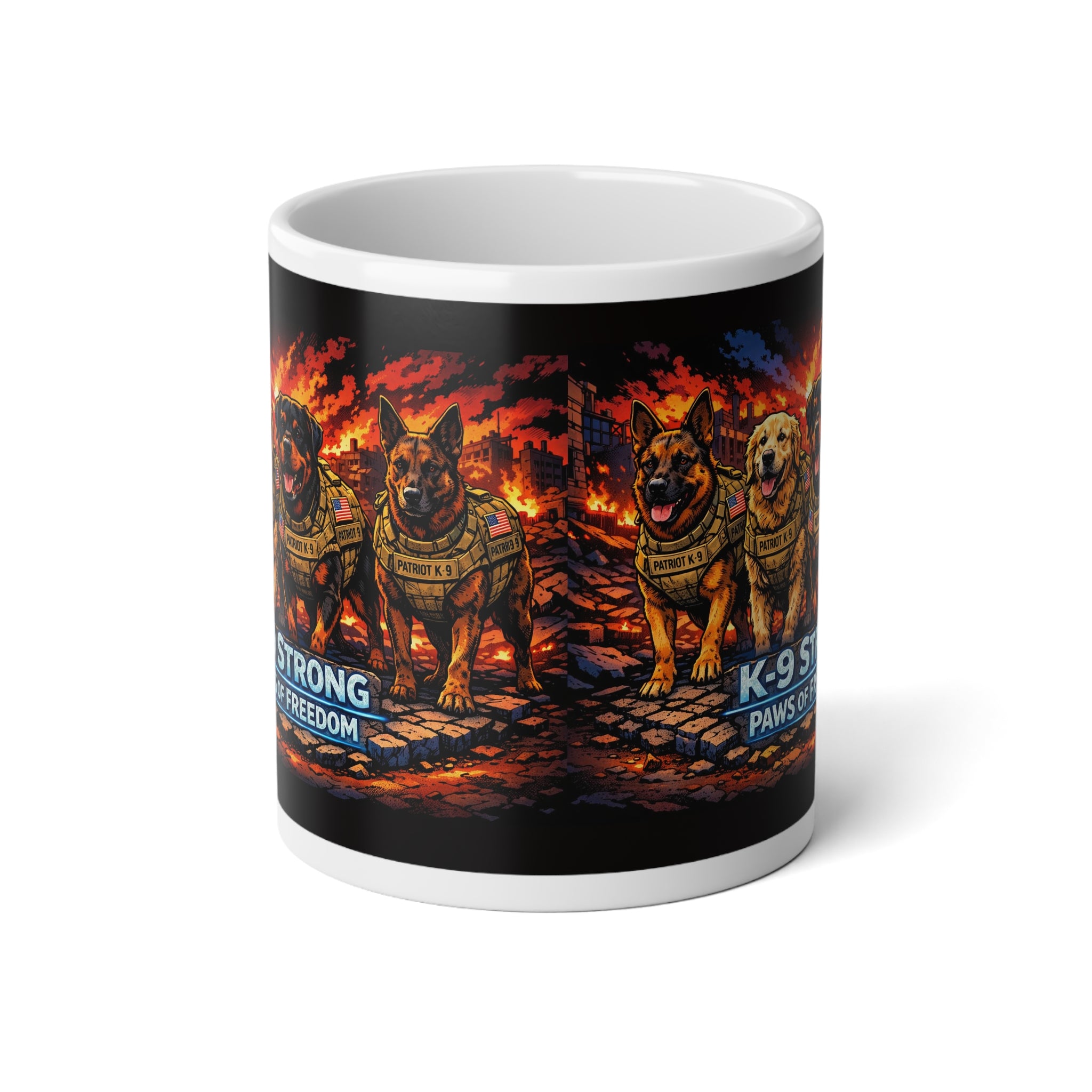 K-9s Strong Freedom 20oz Jumbo Mug — Patriotic K9 Unit Coffee Cup