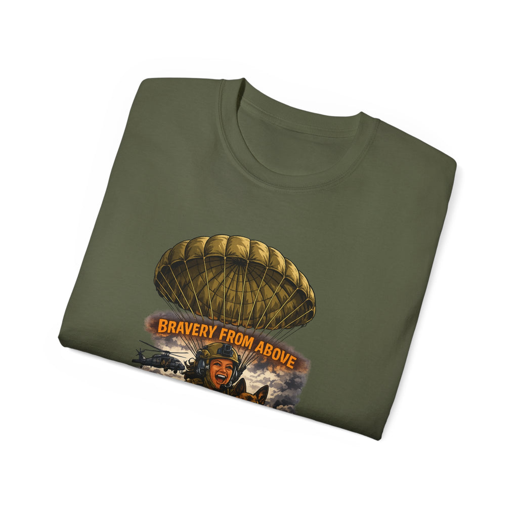 Paratrooper Tee — "Bravery From Above" Military Airborne Shirt
