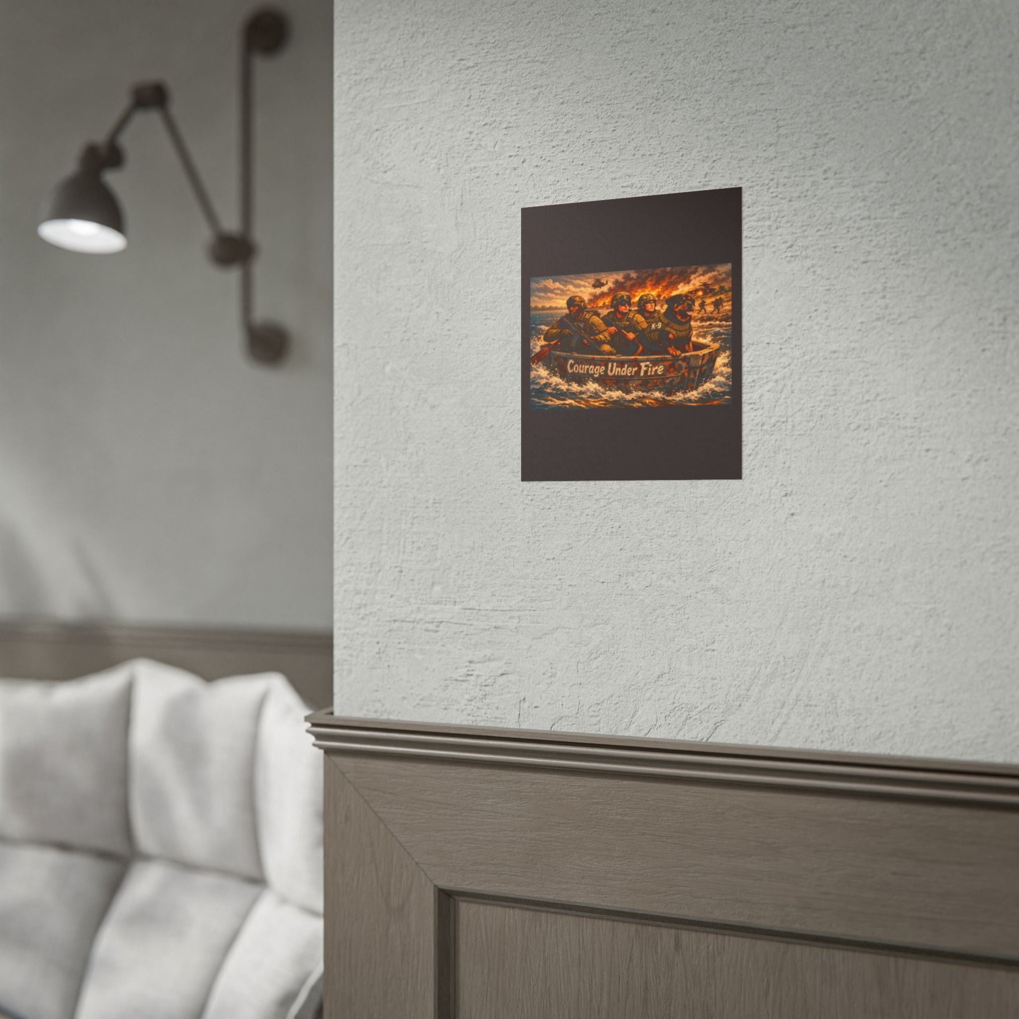 Rolled Poster — Courage Under Fire Military Wall Art (Veteran & K9 Tribute)