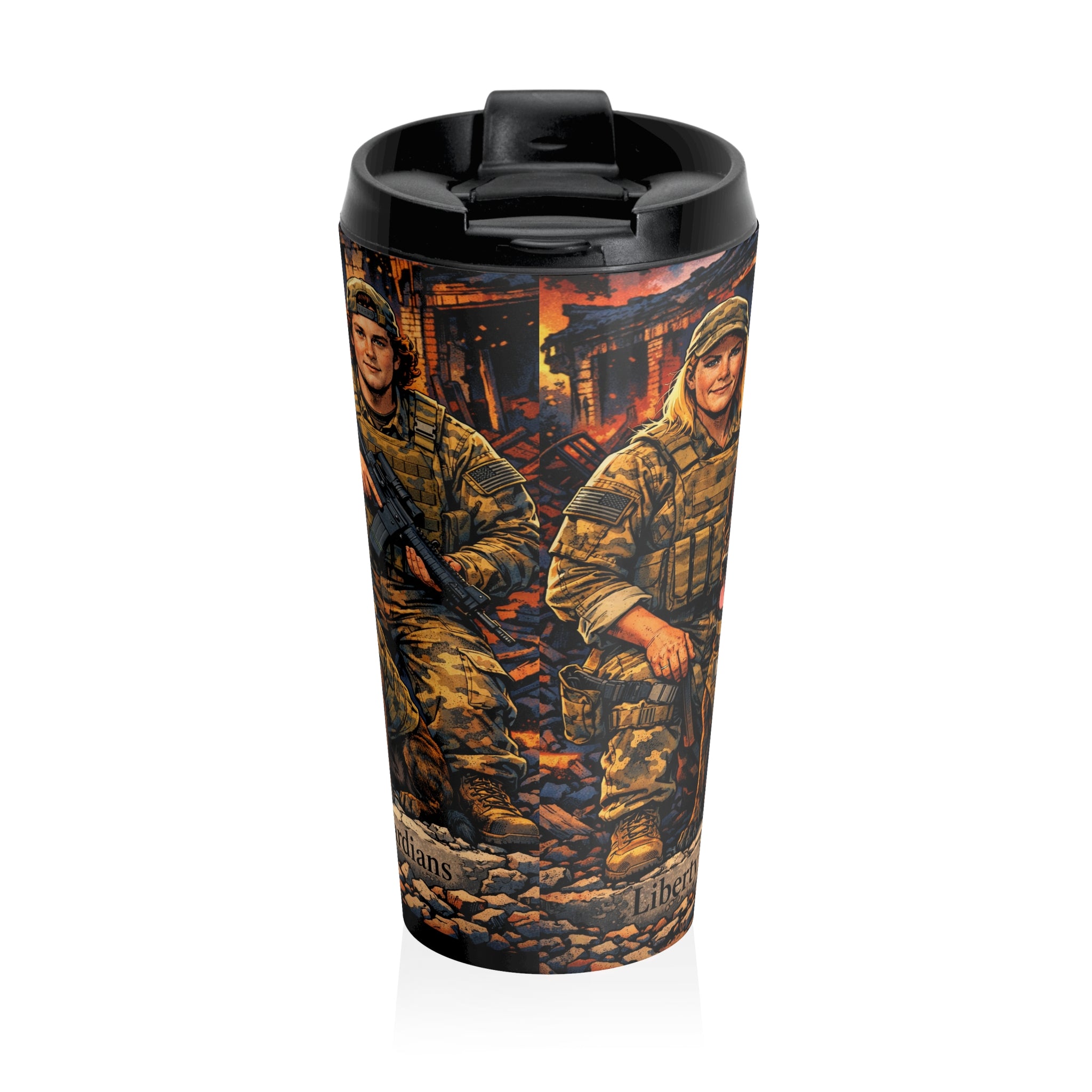 Veteran Soldiers Stainless Steel Travel Mug – Patriotic Military Coffee Tumbler